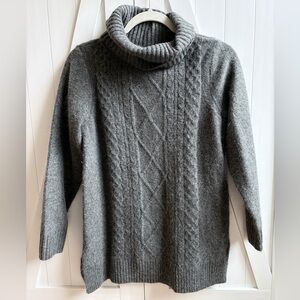 Croft & Barrow Dark Gray Cable Knit Turtleneck Sweater